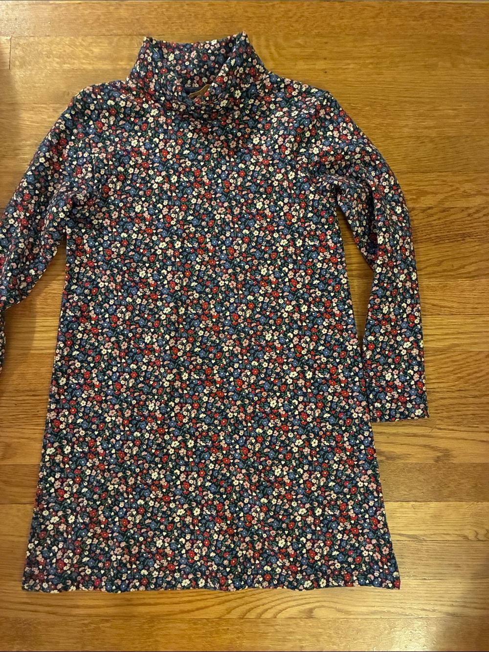 The Beaufort Bonnet Company Navy Floral Turtleneck Dress